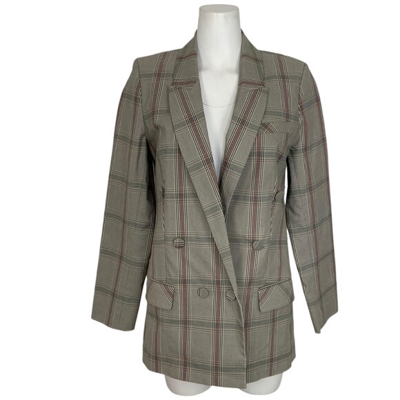 Cabi Sleuth Blazer Jacket 8 Plaid Long Sleeve Double Breasted Heritage Academia - Picture 1 of 12